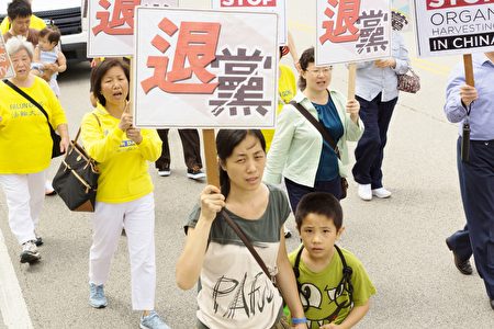2016年7月30日,來自中部十個州的法輪功學員匯集在芝加哥中國城舉行盛大的遊行。(David Yang/大紀元)