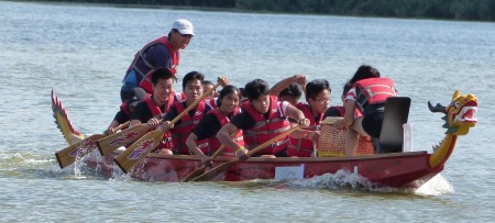 第26節紐約香港龍舟節,200多支隊伍2000多名選手湖上逐鹿。