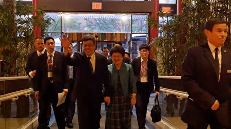中華民國副總統陳建仁結束對友邦多明尼加的訪問後過境紐約返臺,18日參加在法拉盛喜來登飯店舉辦的私人僑宴。