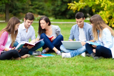 Students at the park Students at the park