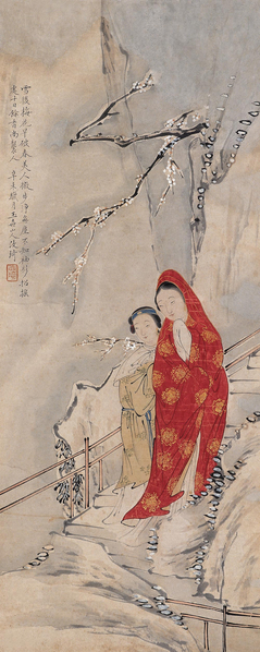 清 改琦〈踏雪尋梅〉。(公有領域)
