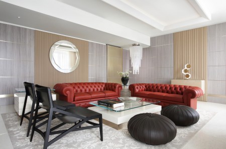 高卢埃克塞尔西奥酒店(Excelsior Hotel Gallia)高卢套房的起居室。(高卢埃克塞尔西奥酒店提供)