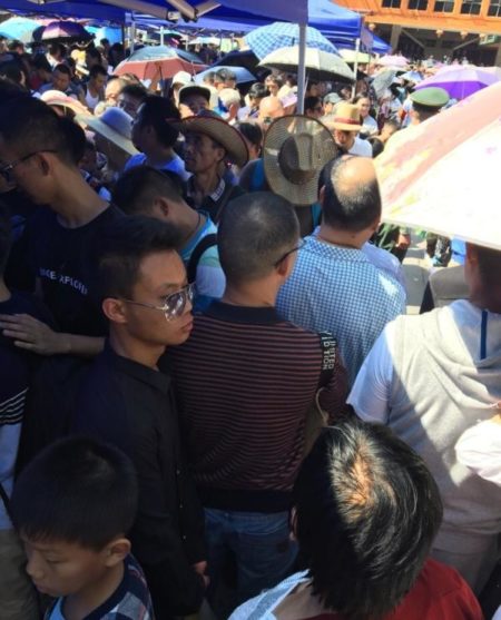 貴州省銅仁市梵淨山景區,有遊客排隊6小時仍沒有進入景區。圖為遊客正在排隊。(網絡圖片)