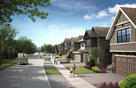 社区成熟、交通便利、绿化充足的全新大气高品质住宅小区(Cardel Homes 提供)。
