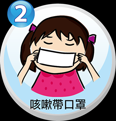 咳嗽戴口罩。(宜蘭衛生局提供)