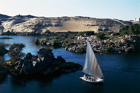 埃及尼罗河上的Felucca帆船。(DeAgostini/Getty Images)