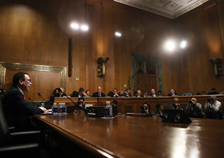 WASHINGTON, DC - JANUARY 19: Treasury Secretary nominee, Steven Mnuchin, testifies during his Senate Finance committee confirmation hearing on Capitol Hill, on January 19, 2017 in Washington, DC. Mnuchin was nominated by President-elect Donald Trump to become the next Treasury Secretary. (Photo by Mark Wilson/Getty Images)