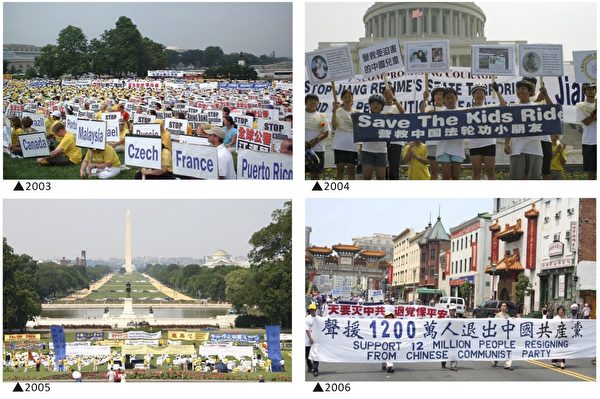從1999年起，每年的7月20日前後，法輪功學員都會在華府舉辦反迫害活動。（大紀元製圖）