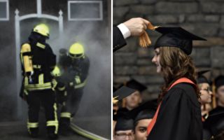 消防员冒死救女婴 17年后参加她的高中毕业典礼