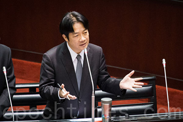 行政院長賴清德29日表示，代表行政院衷心感謝台積電張忠謀董事長對台灣的支持。（陳柏州／大紀元）