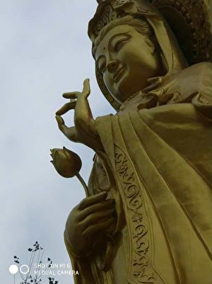9月29日，河南周口市西华县西关净业念佛堂佛像遭强拆，强拆时佛像手指流血。（村民提供）