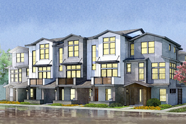 Mountain View新房，Dividend Homes开发的Sierrapoint小区。（湾区房地产经纪Li Jin提供）