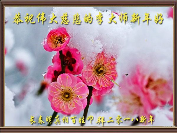長春明真相的民眾祝福李洪志先生新年快樂。（明慧網）