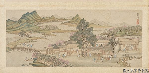 韩翁在秀野桥西开了一间小店,虽然是小本生意,却也可以养家糊口。图为明 吴彬《岁华纪胜图》 之蚕市,台北国立故宫博物院藏。(公有领域)