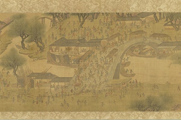 客人天天陪着韩翁游玩,他也不觉得无聊寂寞。图为明 仇英《清明上河图》,台北国立故宫博物院藏。(公有领域)