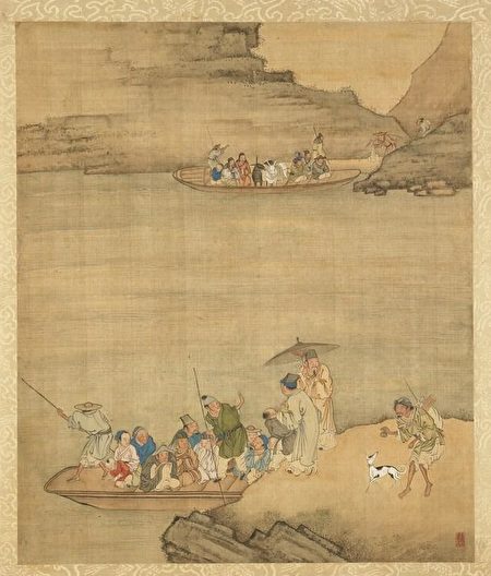 清 庄瑗《寒江待渡》,台北国立故宫博物院藏。(公有领域)