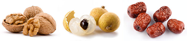 我们常吃的核桃、桂圆、红枣都属于温补食材。(Shutterstock)