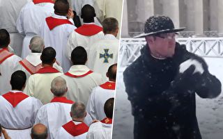 梵蒂冈6年来首次下雪 牧师们的行动让游客们乐翻