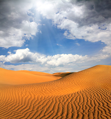 beatiful cloudy evening landscape in desert beatiful cloudy evening landscape in desert