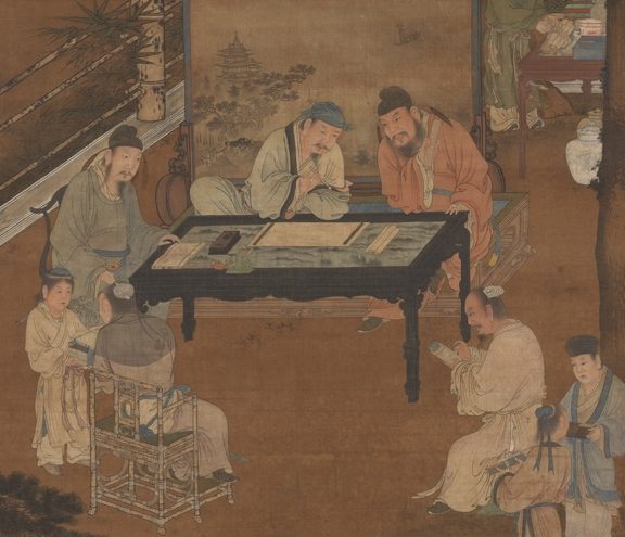 王中丞对那些有理却辩解不清的人,他用自己的才智,帮他们写状子。图为宋人《十八学士图》。(公有领域)