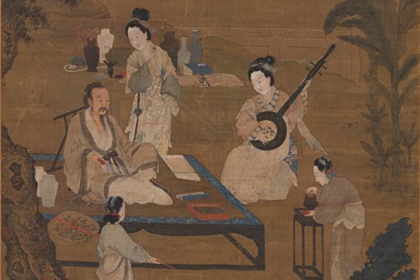 宋 李嵩《听阮图》，台北国立故宫博物院藏。（公有领域）