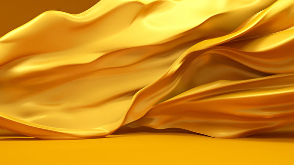 Beautiful golden fabric, developing the wind Beautiful golden fabric, developing the wind
