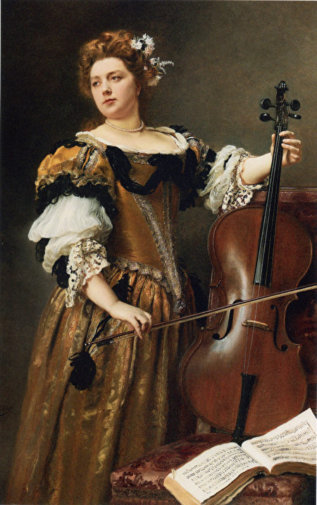 Jacquet_Gustave_Jean_The_Cello_Player_ 59 x 37.3 in