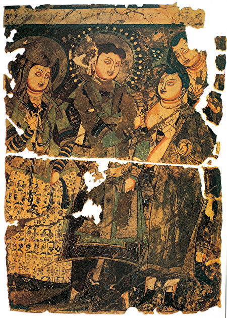龟兹国王托提卡及王后像，克孜尔第205窟壁画，德国柏林印度艺术博物馆藏。（公有领域）
