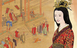 右：东汉光武帝皇后阴丽华像；左：汉光武锡封褒德，取自清陈书绘《历代帝王道统图册》。（《品位生活》杂志提供）