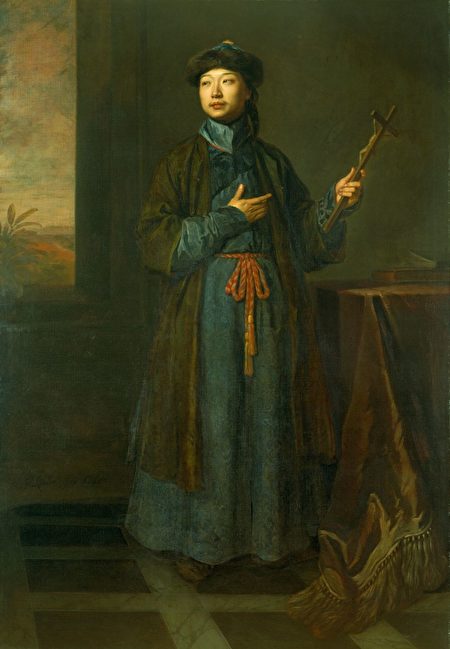 圖為早期到達歐洲的中國人之一——耶穌會士沈福宗像，美國哈佛大學美術館藏。（公有領域）