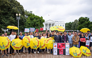 声援香港“反送中”美国白宫前民众集会