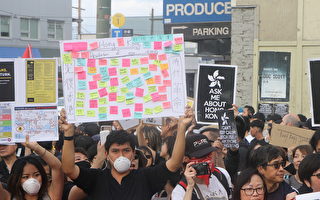 温哥华港人街头讲反送中 陆留学生对峙