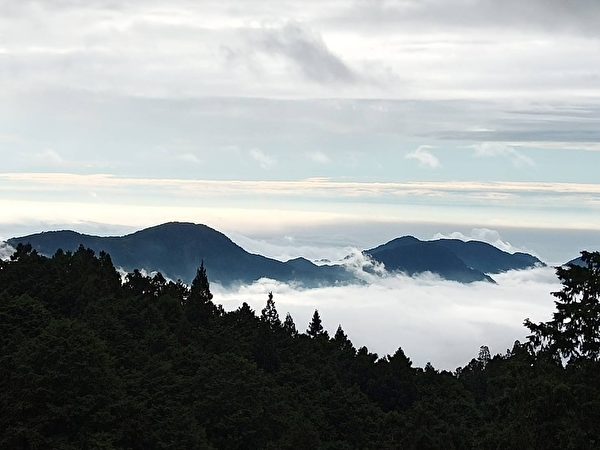 【視頻】阿里山罕見美景 夕陽如雞蛋黃