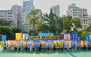 十一国殇日 港前区议员支持法轮功和平抗议