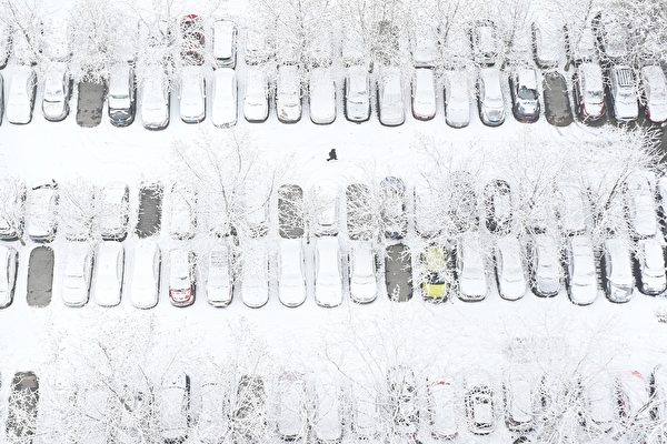 1月6日，北京降雪情況。（ WANG ZHAO/AFP via Getty Images）