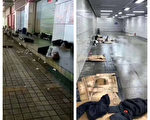 遭水枪喷射铺盖 武汉街头滞留人员被当局驱逐