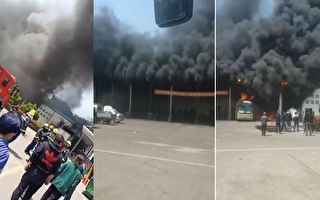 【現場視頻】浙江一汽修廠起火 濃煙伴著火光