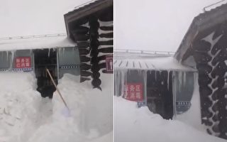 【現場視頻】長白山大雪連下10天 累積2米深