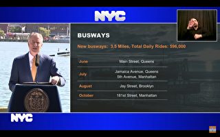 纽约市新增20哩公车道 法拉盛缅街6月设立