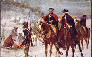 华盛顿将军与拉法叶特侯爵在福吉谷。（公有领域）