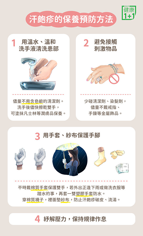 汗疱疹的日常保养方法,预防发作和复发。(健康1+1/大纪元)