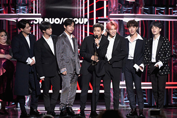 BTS accept the Top Duo/Group award onstage during the 2019 Billboard Music Awards