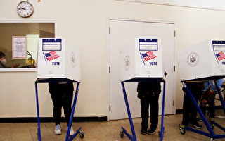 纽约华埠孔厦投票站  选民：排队时间比预期短
