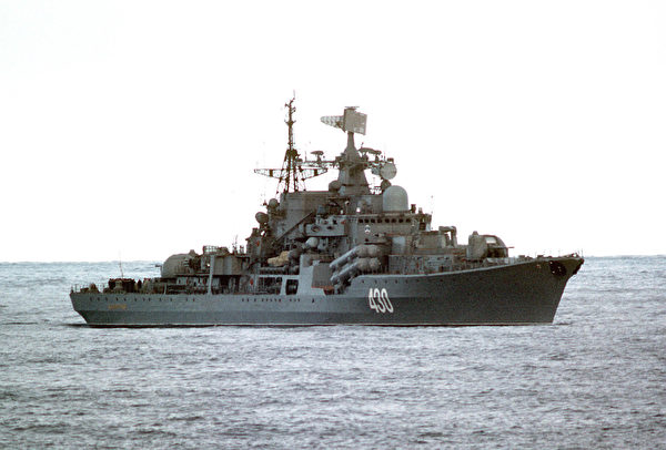 俄羅斯的現代級驅逐艦（Sovremenny class）。（公有領域）