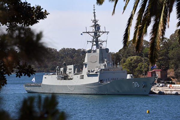 澳大利亚的霍巴特级（Hobart class）驱逐舰。（William West/AFP via Getty Images)