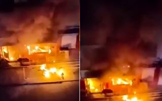 河南林州市一小旅馆发生火灾 至少2死4伤