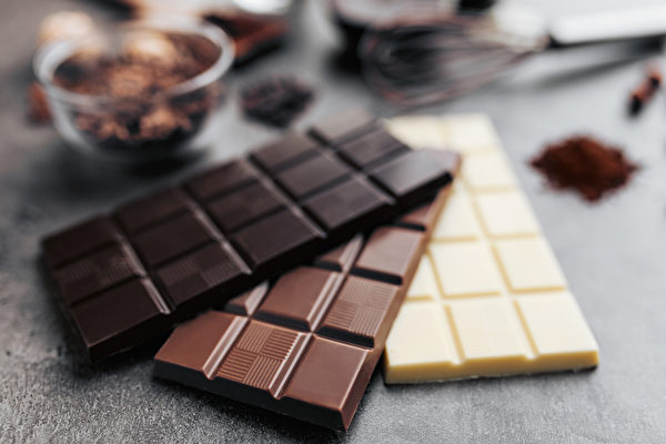 巧克力主要可分為黑巧克力、牛奶巧克力及白巧克力。(Shutterstock)