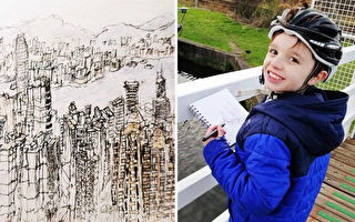 英11歲自閉症男孩 看一眼就能畫出街景圖