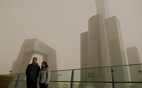 3月28日，北京再次出现沙尘暴。（NOEL CELIS/AFP via Getty Images）