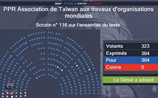 法參院一致通過  挺台灣參與國際